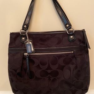 Coach Poppy Signature Sateen Glam Tote